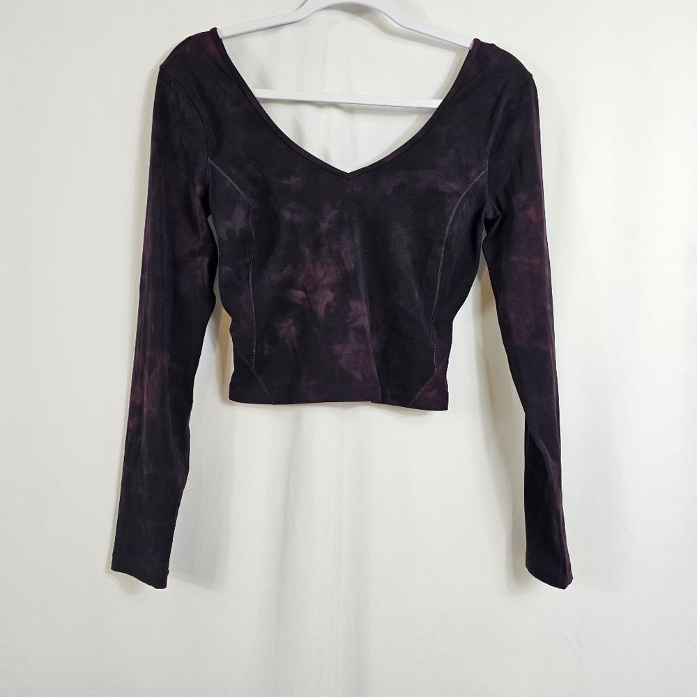 Lululemon Nulu Align Long Sleeves Shirt in Diamond Dye Cassis Black - Size 6